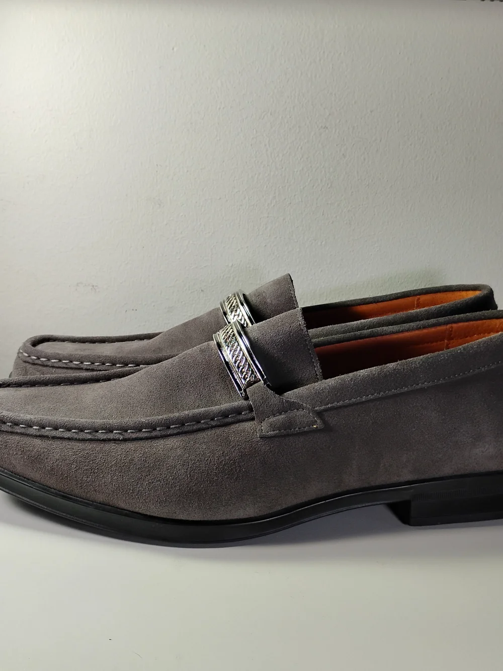 Stacy Adams Men’s Gray Suede Bit Loafers